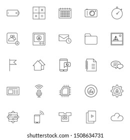 Set 22 of UI and UX icon in modern thin line style. High quality outline interface symbols for website design and mobile apps. Simple user interface linear sign isolated on white background.