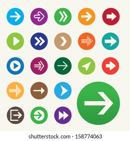 Set of 22 vector arrow icons.