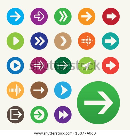 Set of 22 vector arrow icons.