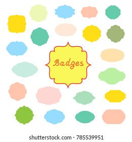 Set of 22 Vector Colored Badge Templates For Stickers, Cards, Paperwork or Web