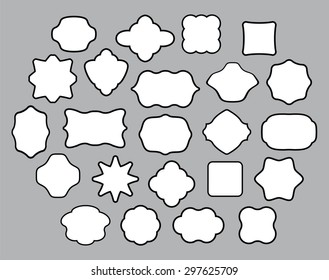 Set of 23 dialog boxes for games. Phone chat bubbles. Sms messages. Speech bubbles. Short message service bubbles.