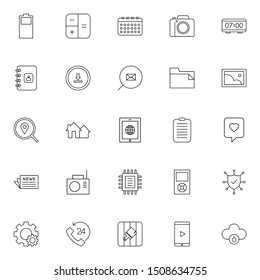 Set 23 of UI and UX icon in modern thin line style. High quality outline interface symbols for website design and mobile apps. Simple user interface linear sign isolated on white background.