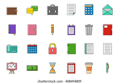 Set of 24 Accounting colorful vector icons