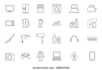 Set of 24 Appliances black icons
