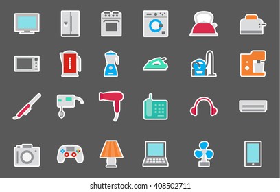 Set of 24 Appliances isolated icons