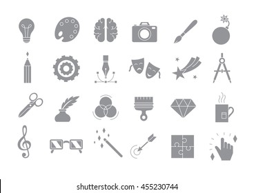 Set of 24 Art vector gray icons 