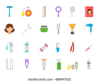 Set of 24 Barbershop vector icons 