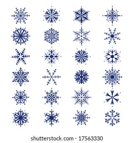 Set of 24  beautiful snowflakes collection for your design