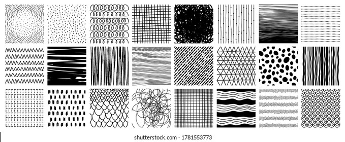 Set 24 Black White Seamless Hand Stock Vector (Royalty Free) 1781553773 ...