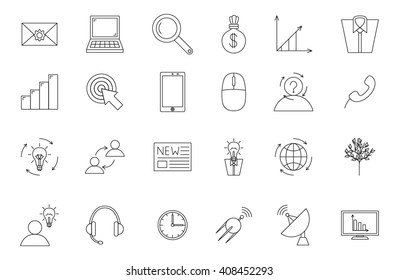 Set of 24 business&communication icons 