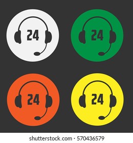 Set 24 call center icon. Vector Illustration