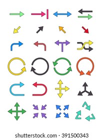 Set of 24 color arrows icons
