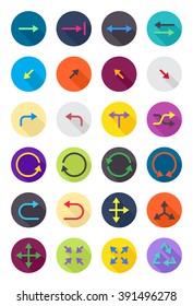 Set of 24 color round arrows icons
