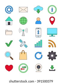 Set of 24 color social media icons 