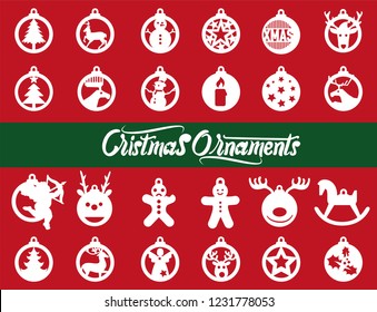 Set of 24 different Christmas ornaments
/ ready to cut them / Holiday Collection Set