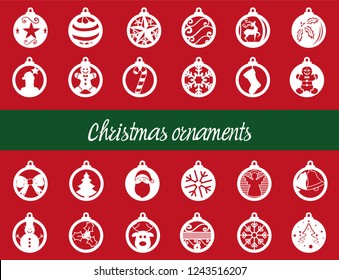 Set aus 24 verschiedenen Weihnachtsschmuck / fertig zum Schneiden / Holiday Collection Set 