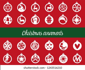 Set of 24 different Christmas ornaments / ready to cut them / Holiday Collection Set 