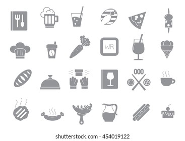 Restaurant Icon Set Suitable Info Graphics Stock Vector (Royalty Free ...