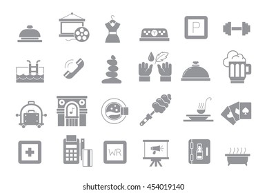 Set of 24 Entertainment gray vector icons 