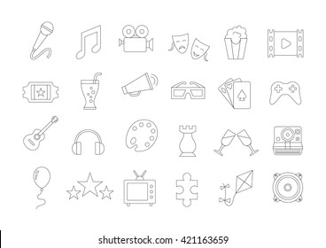 Set of 24 entertainment vector icons