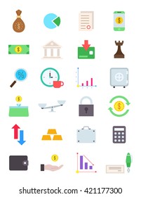 Set of 24 finance vector icons 