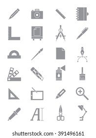 Set of 24 gray design icons