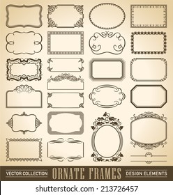 set of 24 hand-drawn frames and panels in various styles, vector (eps8)