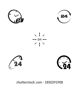 Set 24 Hour icon vector illustration design template