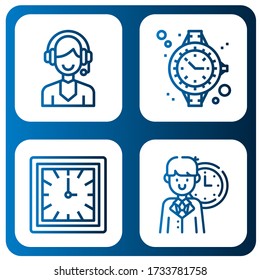 Set of 24 icons. Such as Support, Watch, Clock , 24 icons