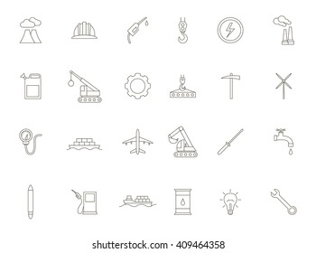 Set Of 24 Industry Black Icons