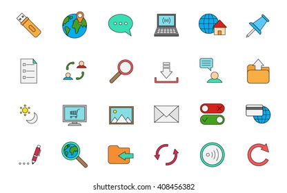 Set of 24 Internet colorful icons
