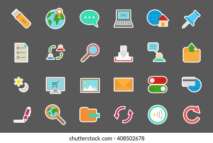 Set of 24 Internet isolated icons