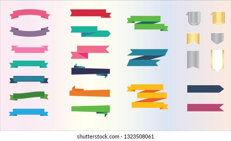 Set 24 Rmulticolor Ribbons Vector Illustration Stock Vector (Royalty ...