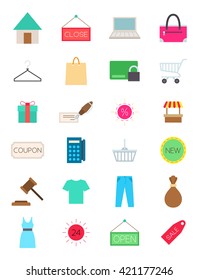 Set of 24 shopping vector icons 