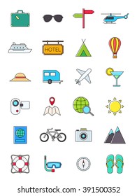 Set of 24 traveling icons