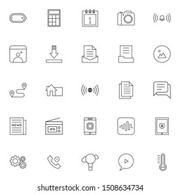 Set 24 of UI and UX icon in modern thin line style. High quality outline interface symbols for website design and mobile apps. Simple user interface linear sign isolated on white background.