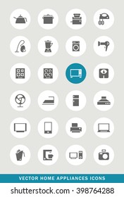 Set of 24 Universal Home Appliances Icons. Isolated Elements.