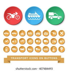 Set of 24 Universal Transport Icons. Isolated Elements.