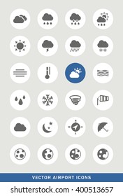 Set of 24 Universal Weather Icons. Isolated Elements.