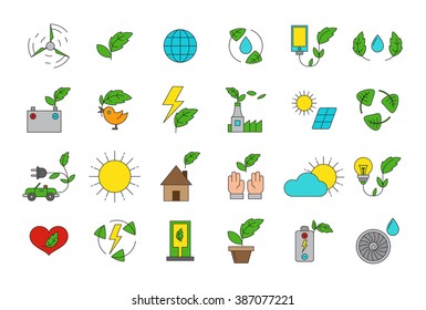 Set of 24 vector eco icons