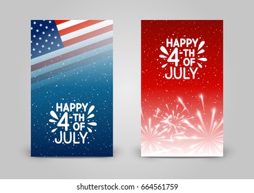 Set of 240 x 400 vertical banners for Independence day