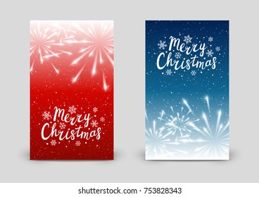 Set of 240 x 400 vertical banners with Christmas fireworks