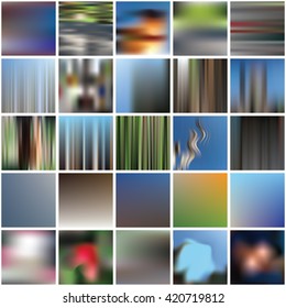 Set of 25 abstract smooth blurred vector backgrounds for design