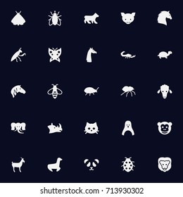 Set Of 25 Alive Icons Set.Collection Of Playful, Hog, Ape And Other Elements.