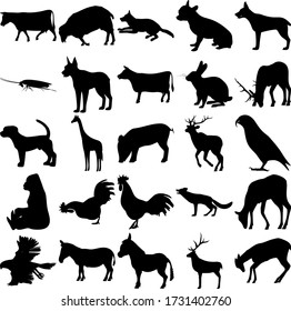 36 Animal Black Silhouettes Stock Vector (Royalty Free) 54837385 ...