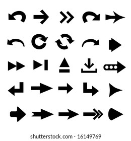 Set of 25 arrow shape variations