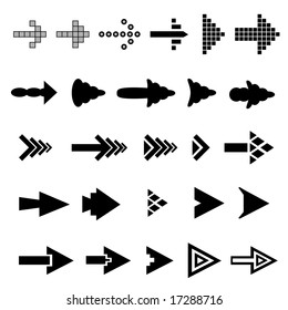 Set of 25 arrow shape variations