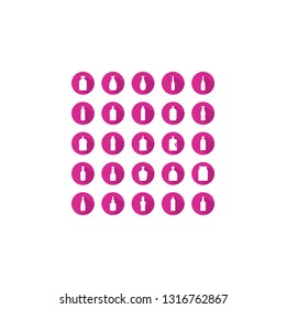 Set Of 25 bottles Editable Icons. Seamless vector designs