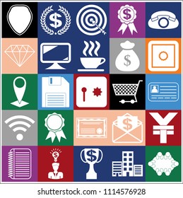 Set of 25 business high quality icons. Collection. Amazing desing. Vector Illustration.