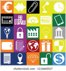 Set of 25 business high quality symbols. Collection. Amazing desing. Vector Illustration.